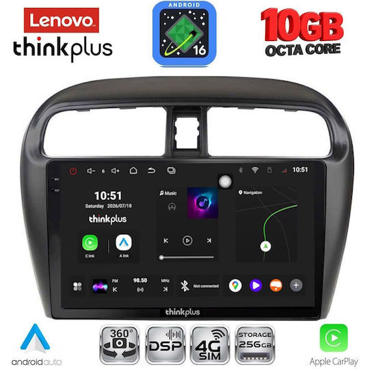 Lenovo Auto-Audiosystem für Mitsubishi Space Star BMW X2 / X6 2013–2020 (Bluetooth/USB/WiFi/GPS/Apple CarPlay/Android Auto) mit 9-Zoll-Touchscreen