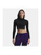 Rival Women's Cotton Long Sleeve Crop Top Black