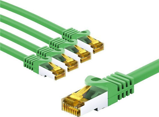 Goobay S/FTP Кат. 6a (Gigabit) Ethernet Мрежов Кабел 3 m Зелен 5 бр.