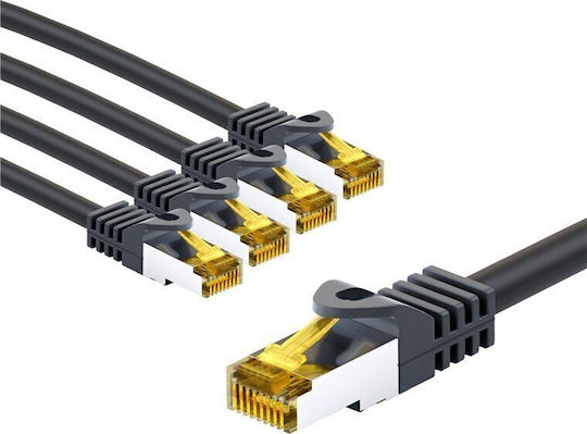 Goobay S/FTP Кат. 6а (Gigabit) Ethernet Мрежов Кабел 3 m Черен 5 бр.