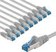 Goobay S/FTP Кат. 6 (Gigabit) Мрежов Ethernet Кабел 3 m Сив 10 бр.