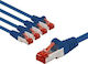 Goobay S/FTP Кат. 6 (Gigabit) Ethernet Мрежов Кабел 3 m Син 5 бр