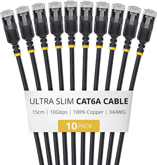StarTech U/FTP (STP) Cat.6a (Gigabit) Ethernet Network Cable 0.15m Black