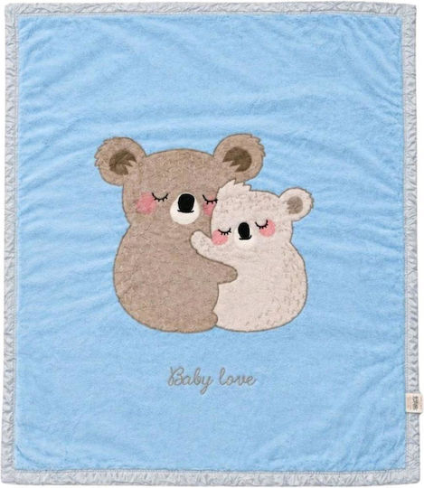 Kamtex Baby Велурено Одеяло Светлосиньо 105x130 см