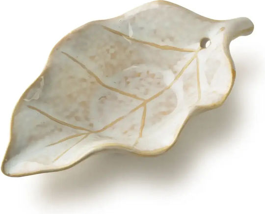 Keramikhalter für Duftstäbchen Leaf Weiß 14 x 8 x 4 cm