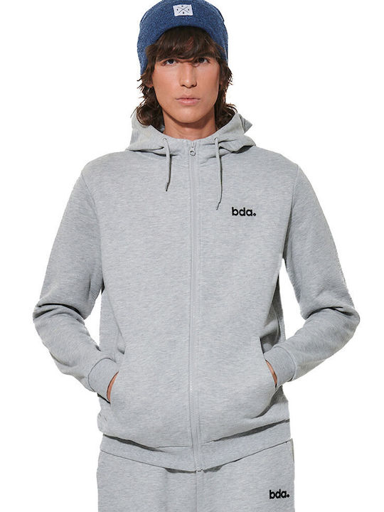 Body Action Kapuzenjacke Light Melange Grey