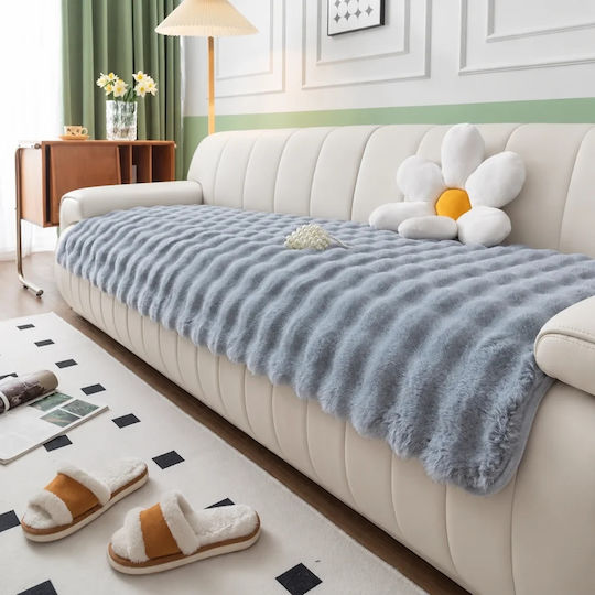 Ehome Set of Elastic Living Room Covers Light Grey 3 Pieces