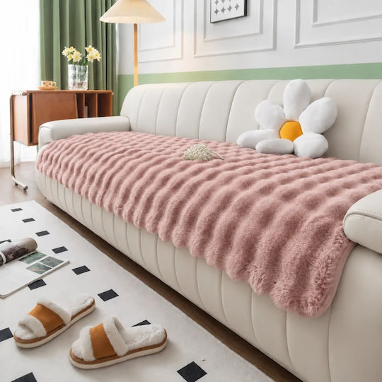 Ehome Pink Elastic Living Room Cover Set 3 Pieces