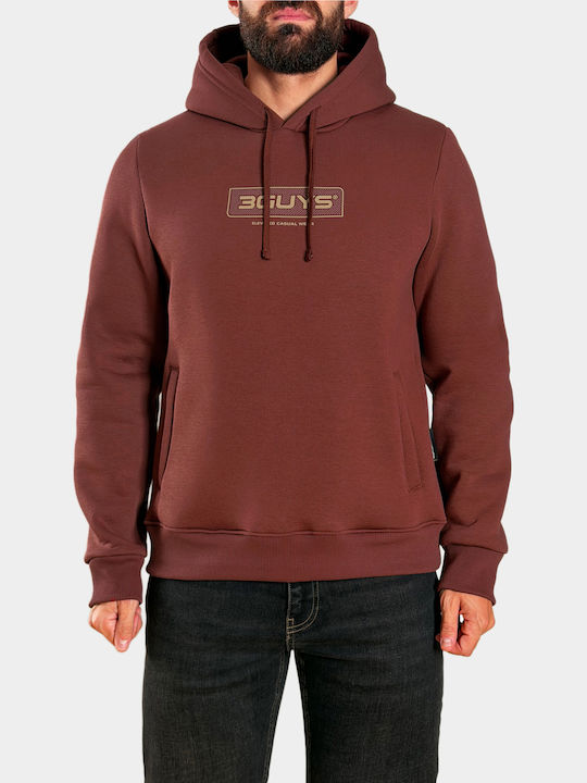 3Guys Lorcan Hoodie Sweatshirt Burgundy