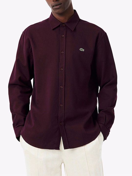 Lacoste Cotton Shirt Regular Fit Bordeux