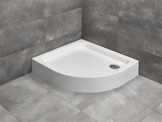 Semicircular Acrylic Shower Tray 90x80cm White
