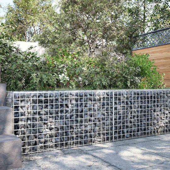 vidaXL Steel Gabion Basket for Garden Fence 50x50x50 cm Silver