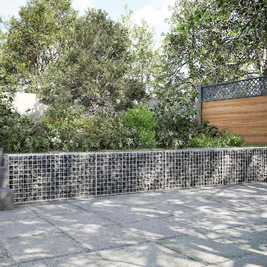 vidaXL Steel Gabion Basket for Garden Fencing 5x5x50 cm Silver