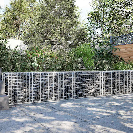 vidaXL Steel Gabion Basket for Garden Fencing 5x5x50 cm Silver
