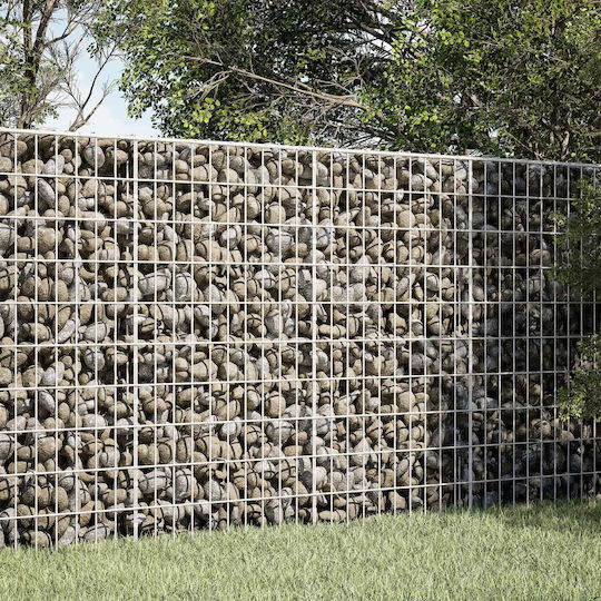 vidaXL Steel Gabion Box for Garden Fence 50x10x100 cm Silver