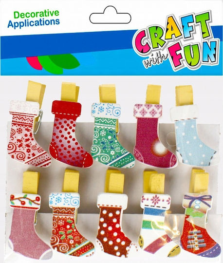 Craft Fun Щипки във Формата на Чорап 10 Бр Cf Pbh 12/240