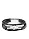 Toro Nero Women's Leather Bracelet with Heart Design 21cm