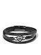 Toro Nero Women's Leather Heart Design Bracelet 21cm