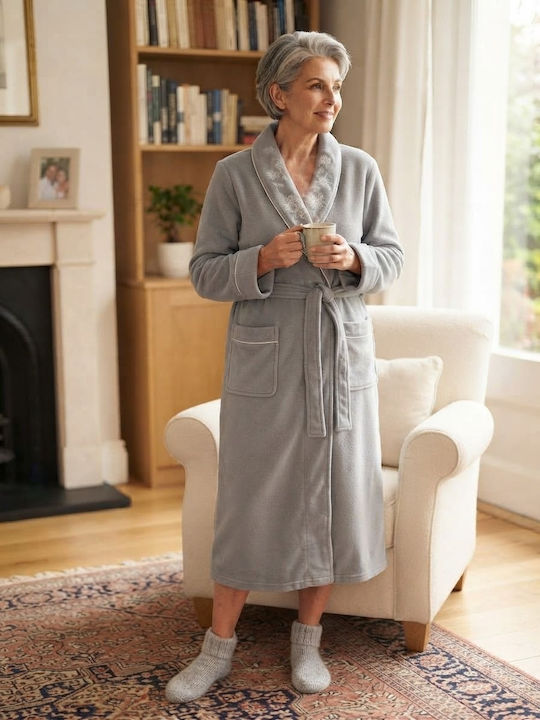 Relax Anatomic Winterlicher Damenbademantel Grau Relax Anatomic Winterlicher Damenbademantel Grau
