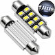 C5W LED Крушка За Плафон 39mm CANBUS 12V 3W 8 SMD 6000K Хладно Бяла 2 Броя Xz