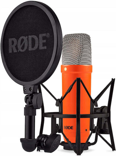 Rode NT-1 Signature Series Großmembran-Kondensatormikrofon mit XLR-Anschluss, stoßgedämpft, für Gesang, in Orange