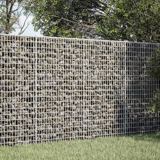 vidaXL Steel Gabion Box for Garden Fencing 2.5x2.5x100 cm Silver
