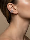 Women's Earring Stainless Steel 316L Cuff Silver Multiple Rows White Stones Prime Steel Silver Women One Size Ssn246