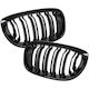 Bmw 3 E46 01-05 Coupe Cabrio Grille Between Headlights Kidneys Left + Right Set Black Glossy Double Bar
