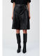 Damen-Lederbermudas Black