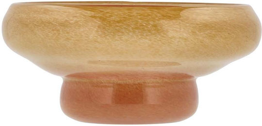 Lumarko Decorative Glass Vase Yellow 22x22xH9cm