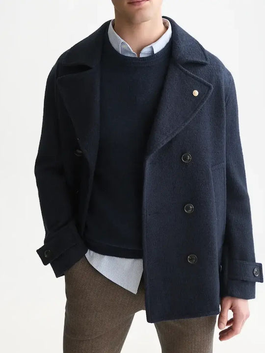 Scotch & Soda Men's Blue Peacoat