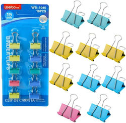 Lean Toys Κλιπς Μεταλλικά 19mm 10τμχ