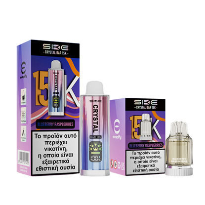 SKE Crystal Einweg-E-Zigarette Blueberry Raspberries 2 ml 20 mg