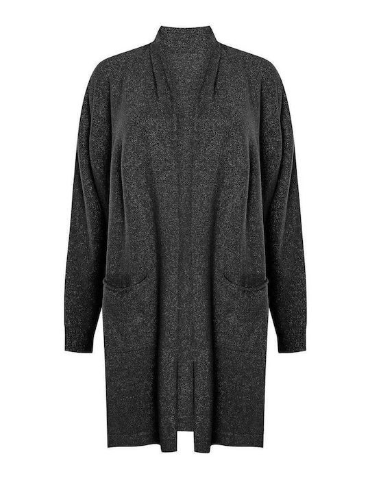 Celestino Women's Long Metallic Black Cardigan