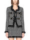 Women's Knitted Cardigan with Buttons White-Black