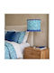 Oxygen Table Lamp for E27 Socket with Blue Shade and Silver Base