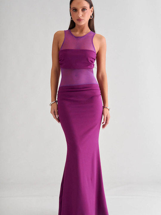 Decoro Summer Maxi Evening Dress with Sheer Det...