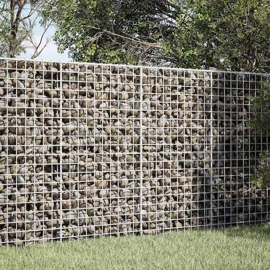 vidaXL Steel Gabion Box for Garden Fence 100x20x100 cm Silver