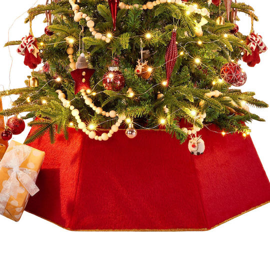 Metallischer Weihnachtsbaumständer in Rot mit Samttextur Ø 63 cm Metallischer Weihnachtsbaumständer in Rot mit Samttextur Ø 63 cm