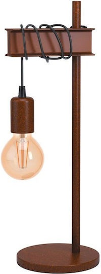 Eglo Townshend Metal Table Lamp for E27 Bulb with Brown Shade and Base