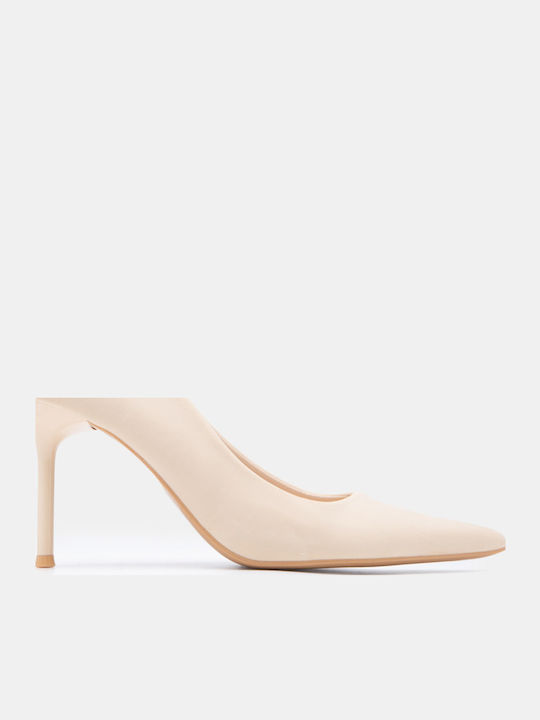 Luigi Spitze Pumps mit hohem Absatz Beige