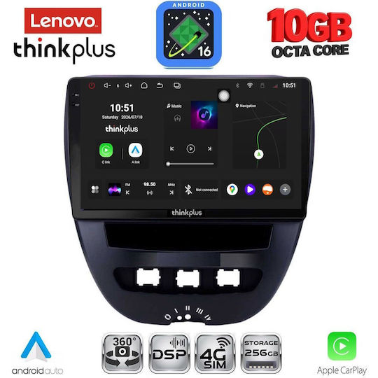 Lenovo Auto-Audiosystem für Toyota Aygo BMW X2 / X6 2005–2014 (Bluetooth/USB/WiFi/GPS/Apple CarPlay/Android Auto) mit 10" Touchscreen
