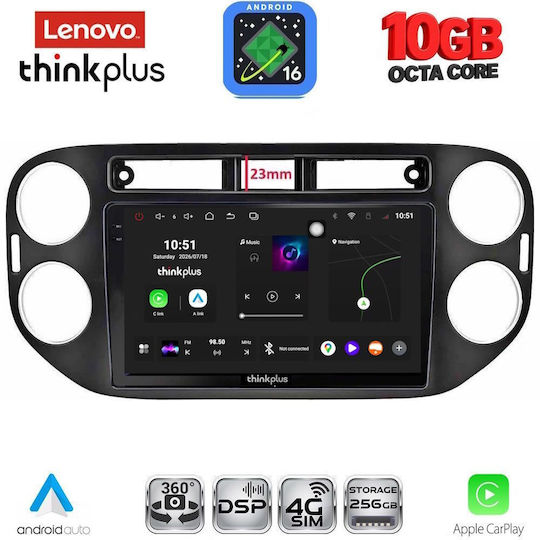 Lenovo Auto-Audiosystem für BMW X2 / X6 und Volkswagen Tiguan 2011–2016 (Bluetooth/USB/Wi-Fi/GPS/Apple CarPlay/Android Auto) mit 9-Zoll-Touchscreen