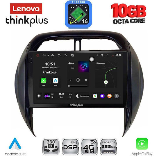 Lenovo Auto-Audiosystem für Toyota RAV 4 BMW X2 / X6 2000–2006 mit Klima (Bluetooth/USB/WiFi/GPS/Apple-CarPlay/Android-Auto) mit 9-Zoll-Touchscreen