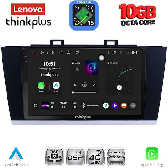 Lenovo Auto-Audiosystem Für BMW X2 / X6 Subaru Legacy / Outback 2014–2019 (Bluetooth/USB/WiFi/GPS/Apple-Carplay/Android-Auto) Mit 9-Zoll-Touchscreen
