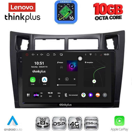 Lenovo Auto-Audiosystem für Toyota Yaris BMW X2 / X6 2006–2011 (Bluetooth/USB/WiFi/GPS/Apple-CarPlay/Android-Auto) mit 9" Touchscreen