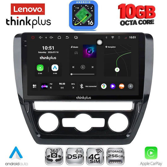 Lenovo Auto-Audiosystem für BMW X2 / X6 Volkswagen Jetta 2010–2016 (Bluetooth/USB/WiFi/GPS/Apple CarPlay/Android Auto) mit 10-Zoll-Touchscreen