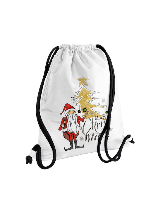 Koupakoupa Santa Claus Gold White Gym Backpack