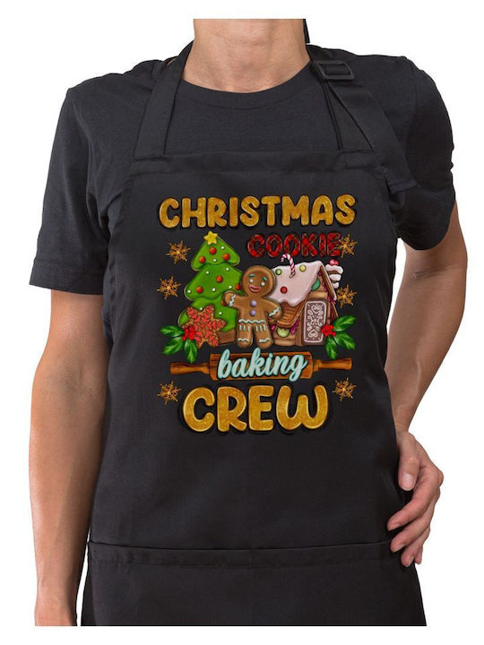 Koupakoupa Christmas Cookie Baking Crew Kitchen Apron Black 22x40cm KP_15069_apron-black