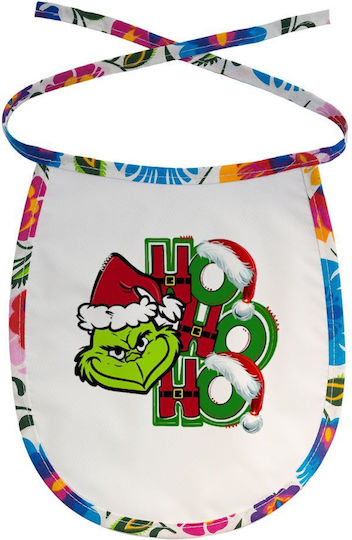 Koupakoupa Grinch Ho Ho Ho Wasserdichtes Lätzchen aus 100 % Baumwolle mit Bändern Bunt